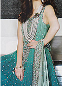 Teal Green Chiffon Suit- Pakistani Party Wear Dress