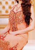 Peach Chiffon Suit- Pakistani Formal Designer Dress