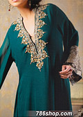 Teal Chiffon Suit- Pakistani Party Wear Dress