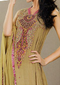 Mehndi Green Chiffon Suit- Pakistani Party Wear Dress