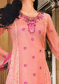 Peach Chiffon Suit- Pakistani Party Wear Dress
