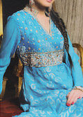 Turquoise Jamawar Chiffon Suit