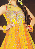 Yellow/Orange Chiffon Suit- Pakistani Party Wear Dress