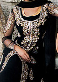 Black Crinkle Chiffon Suit- Pakistani Party Wear Dress