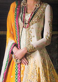 Yellow/Off-White Chiffon Suit- Pakistani Bridal Dress