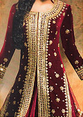 Maroon Velvet Suit- Pakistani Party Wear Dress