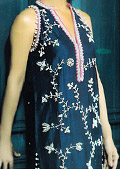 Navy Blue Silk Suit- Pakistani Party Wear Dress