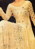 Ivory Crinkle Chiffon Suit- Pakistani Formal Designer Dress