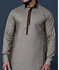 Beige Men Shalwar Kameez Suit