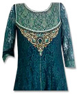 Teal Net Suit- Indian Semi Party Dress