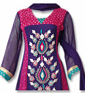 Navy/Hot Pink Chiffon Suit- Indian Semi Party Dress