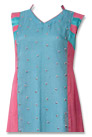 Pink/Turquoise Chiffon Suit  - Indian Semi Party Dress