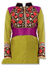 Olive Green/Purple Georgette Suit- Indian Dress