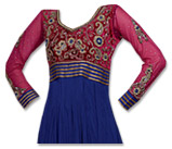 Blue/Magenta Georgette Suit- Indian Semi Party Dress