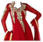 Red Georgette Suit- Indian Semi Party Dress