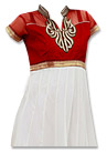 White/Red Chiffon Suit- Indian Dress