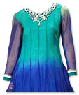 Blue/Aqua Chiffon Suit- Indian Semi Party Dress