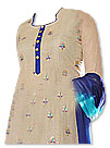 Beige/Blue Chiffon Suit- Pakistani Casual Dress