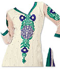 Off-white/Sea Green Georgette Suit- Indian Dress