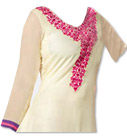 Cream/Hot Pink Georgette Suit- Indian Semi Party Dress