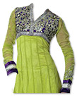 Parrot Green Chiffon Suit- Indian Semi Party Dress