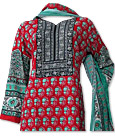 Sea Green/Red Khaddar Suit- Pakistani Casual Clothes