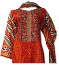 Orange Khaddar Suit- Pakistani Casual Dress