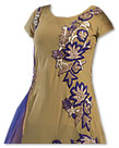 Golden/Blue Chiffon Suit- Indian Semi Party Dress