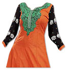 Orange/Green/Black Georgette Suit- Indian Semi Party Dress