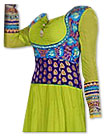 Parrot Green/Turquoise Chiffon Suit