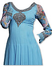 Sky Blue Chiffon Suit- Indian Semi Party Dress