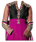 Grey/Hot Pink/Black Chiffon Suit- Indian Semi Party Dress