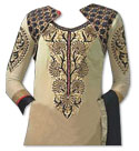 Beige/Black Georgette Suit- Indian Semi Party Dress