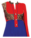 Blue/Red Chiffon Suit- Indian Semi Party Dress