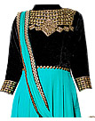 Turquoise/Black Chiffon Suit