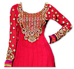 Red Chiffon Suit- Indian Semi Party Dress