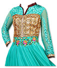 Turquoise/Brown Chiffon Suit- Indian Dress