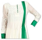 Off-White/Green Chiffon Suit- Indian Dress