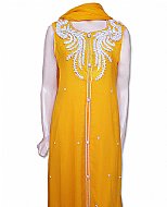 Mustard Chiffon Suit- Indian Semi Party Dress