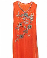 Orange Chiffon Suit- Indian Semi Party Dress