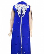 Royal Blue Chiffon Suit- Indian Semi Party Dress