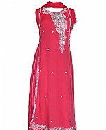 Brink Pink Chiffon Suit- Indian Semi Party Dress