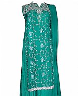 Sea Green Chiffon Suit- Indian Semi Party Dress