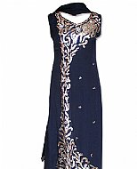 Navy Blue Chiffon Suit- Indian Semi Party Dress