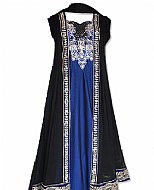 Blue/Black Chiffon Suit- Indian Semi Party Dress