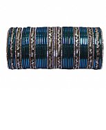 Metallic Bangles - Turquoise/Silver