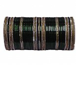 Metallic Bangles - Bottle Green