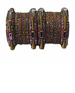 Metallic Bangles - Turquoise/Pink 