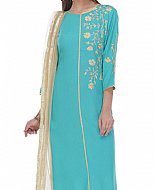 Turquoise Georgette Suit- Pakistani Casual Clothes