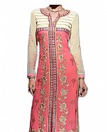 Off-white/Pink Georgette Suit- Indian Semi Party Dress